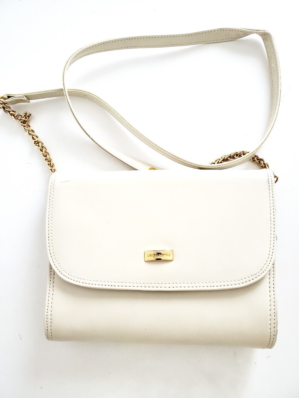 Liz Claiborne Cream Mini Crossbody Bag with Gold Accents